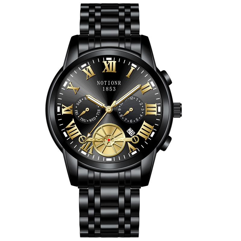 Orologio da Uomo Tourbillon alla Moda Orologio al Quarzo Moda Business Sport Orologio da Uomo Orologio in Acciaio Inossidabile Orologio da Uomo con Cinturino in Acciaio