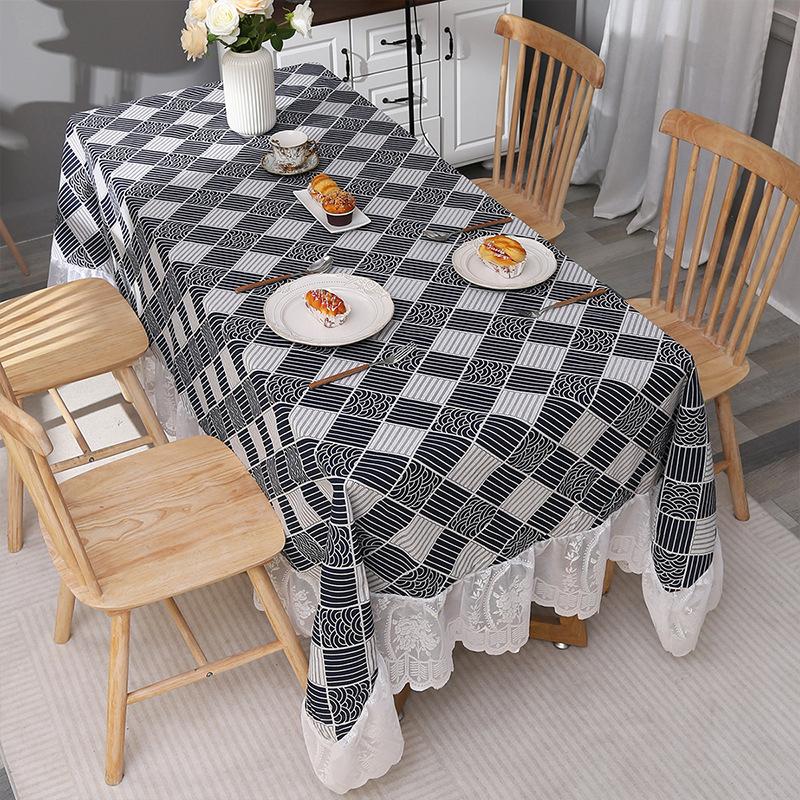 Ins Wind Cotton And Linen Tablecloth Amazon Ethnic Style Lace Lace Table Cloth Internet Celebrity Background Decorative Tablecloth