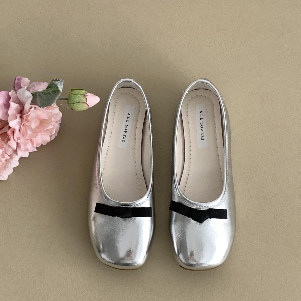 2025 French fashion summer Mary Jane shoes retro shallow mouth flat-soled single shoes one pedal soft sole new blue women