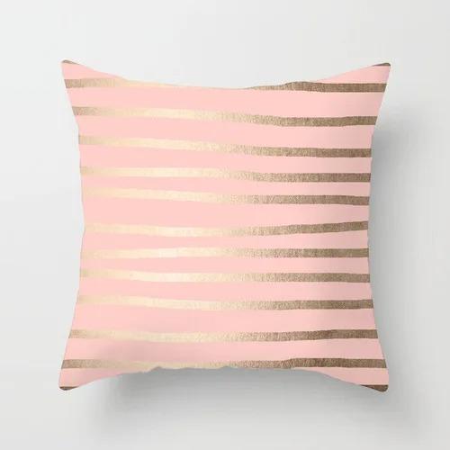 Pink Marble Geometric Series Pillowcase Home Fabric Craft Sofa Back Cushion Cushion Cover Living Room Pillow