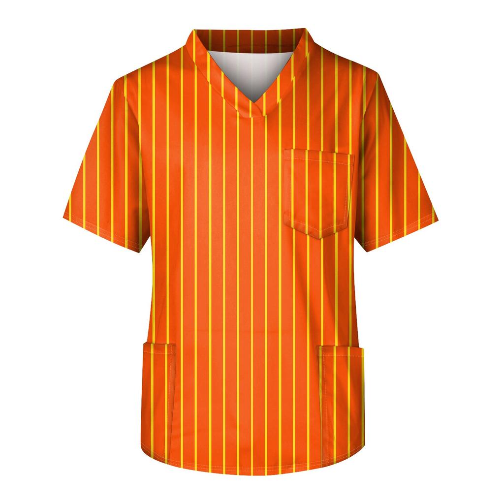 Pánská pracovní halenka s krátkým rukávem a výstřihem do V na hrudi