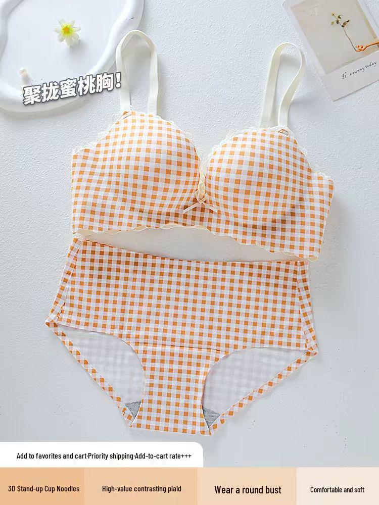 3D Push-Up karierte Unterwäsche: Vergrößert kleine Brüste, Dicke Cups für einen vollen, angehobenen und bequemen Look.