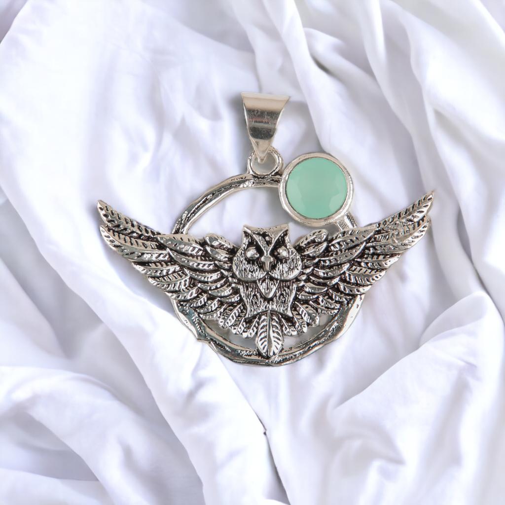 Natural Gemstone 925 Solid Silver Designer Jewelry Pendant 1.48" Christmas Gift CP-17