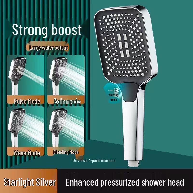 Großer quadratischer Druck-Duschkopf mit Schlauch