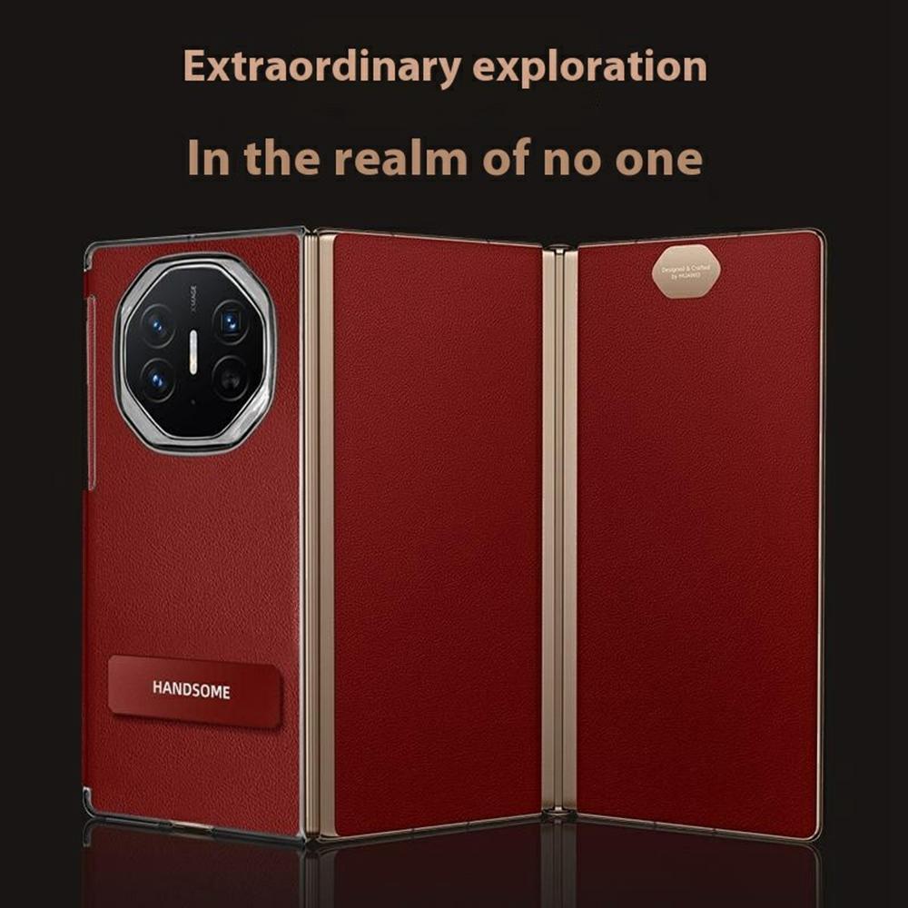 

For Huawei Mate XT Ultimate Case Kickstand PU Leather+PC Phone Back Cover Black