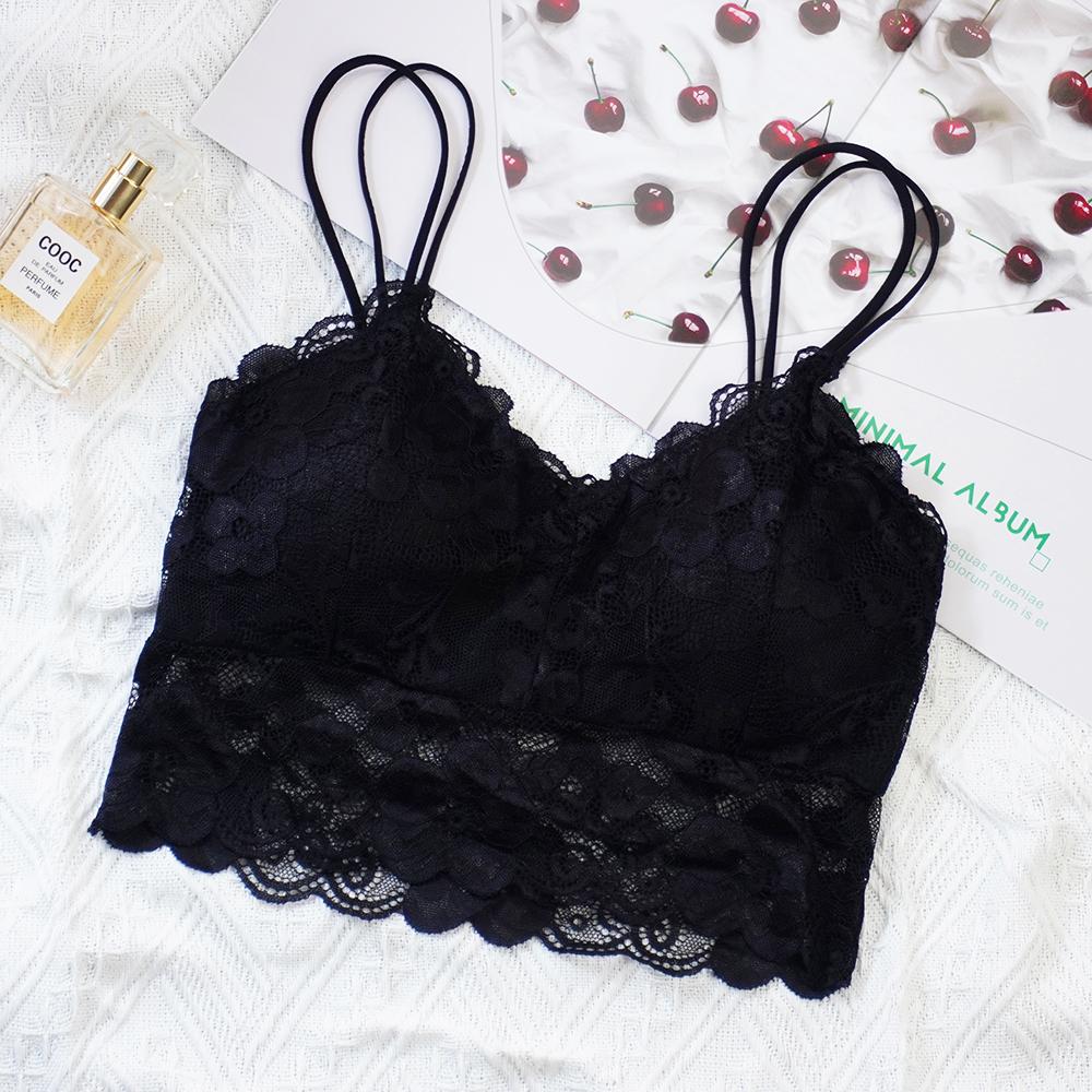 Summer Short Sexy Beads Crop Top Women Backless Solid Camis Tops With Built In Bra Push Up Bralette