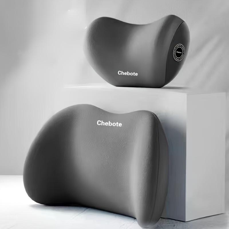 2pcs Ergonomic Car Seat Neck and Lumbar Support Pillow Set - 2-in-1 Sponge Rubber Cervical Support with Adjustable Backrest Pillow for Long Drives
