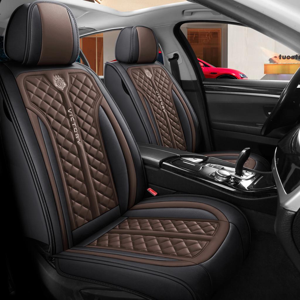 1PC Car Seat PU Leather Car Seat Covers Breathable Waterproof Leather Automotive Seat Covers for Cars SUV Truck Sedan Universal Anti Slip Seat Cover