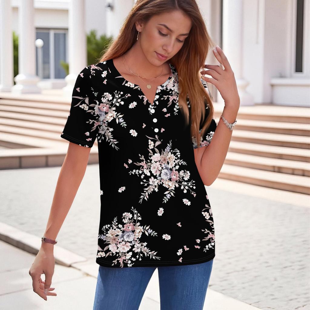 Summer Tops For Women Button Down Blouses For Women Dressy Casual V Neck T Shirts