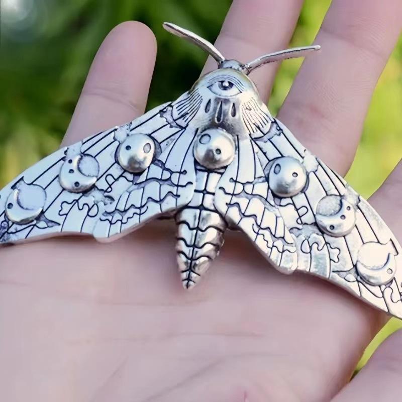 Alloy Hair Clip Moth Decor Gothic Vintage Hair Pin 3.31×1.89in for Halloween Party Costume Accessories