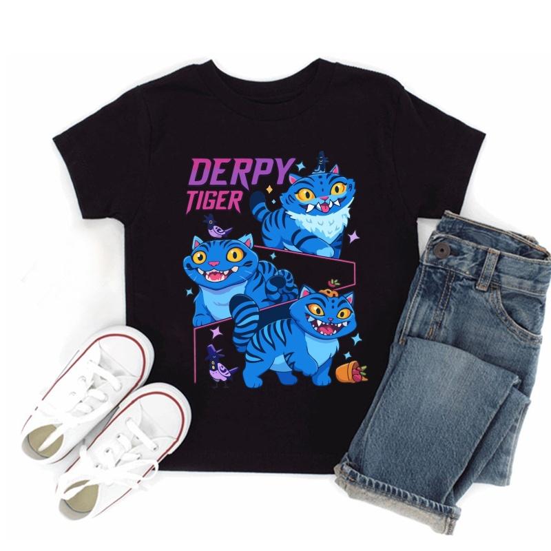 Hot Sale Kpop Demon Hunters Print Fashion Kids T-shirt Baby Boys Girls Clothes Summer Children Cotton Short Sleeve Black T shirt