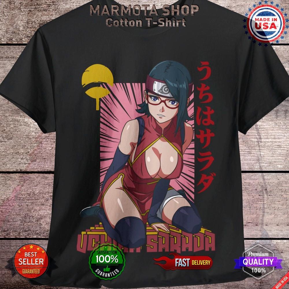 

Sarada Uchiha Shirt Naruto Shippuden Hinata Anime Unisex Tee T-Shirt All Size 4XL