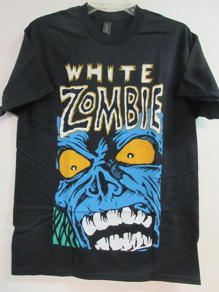 ОФИЦИАЛЬНЫЙ МЕРЧ WHITE ZOMBIE СИНИЙ МОНСТР КРИК КОНЦЕРТНАЯ МУЗЫКА СРЕДНИЙ Размер Унисекс Футболка XL