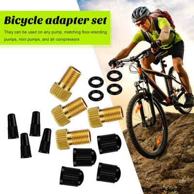 1 Set Presta-Ventiladapter und Fahrradreifenkappen. Wandeln Sie Presta in einen Fahrradpumpenadapter für Pumpe und Luftkompressor um. Staubdichter und auslaufsicherer Ventiladapter