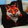Fox Print Flannel Blanket - All-Season Soft Warm Throw for Sofa, Bed & Travel - 100% Polyester Cozy Blanket with Vivid Digital A