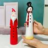 Christmas Santa Claus Figurine Hand-painted Cartoon Snowman Resin Statue Sculpture Holiday Party Home Office Desktop Decoration
