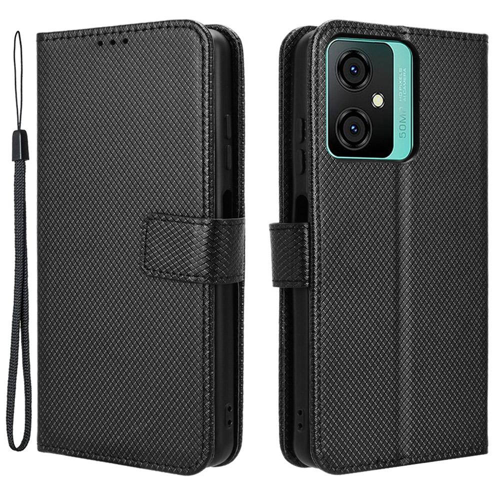 

Для Blackview Oscal C70/Oscal Tiger 10 Чехол-кошелек для телефона Текстура ромба Искусственная кожа Подставка Чехол для телефона Black