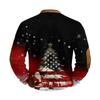 Men's Casual Christmas Print Zip-Up Sweatshirt for Holiday Party and Winter Wear