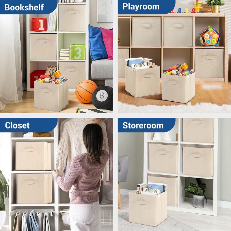 Scatola portaoggetti cubo pieghevole in tessuto non tessuto, articoli per la casa, organizer per riporre giocattoli per bambini, organizzazione cassetti armadio
