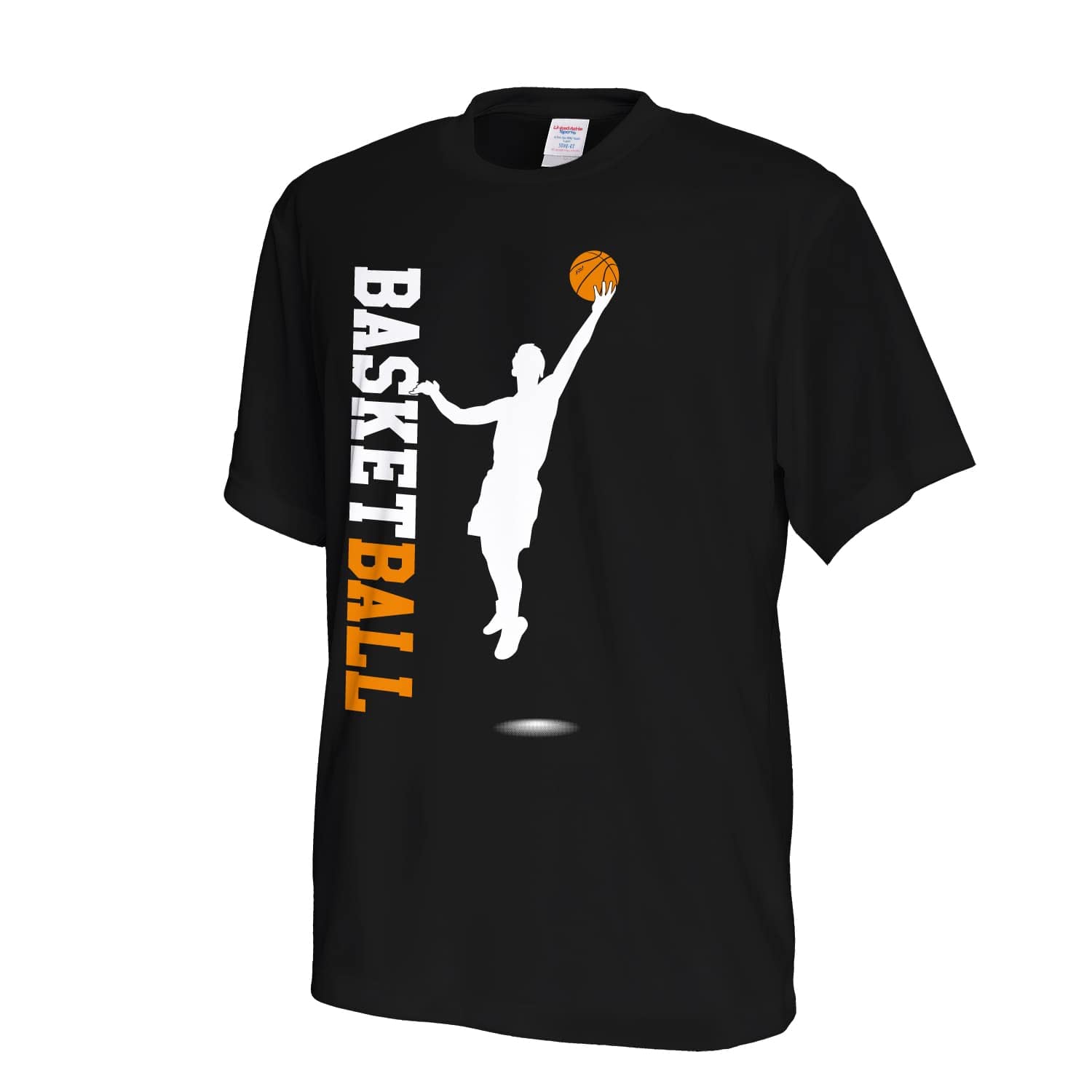 

Artworks Skoube Silhouette Basketball Short Sleeve Practice Size Small Lay-Up T-Shirt, Wear, Black,