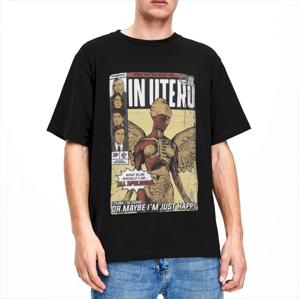 

Casual In Utero Kurt Cobain T Shirt Men Women Tee Shirt Adult Clothes XXXXXL чёрный