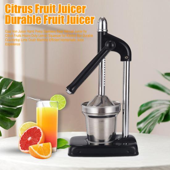 Manual Citrus Juicer Heavy Duty Stainless Steel Lemon Lime Press for Kitchen Bar Efficient Pulp-Free Juice Extractor