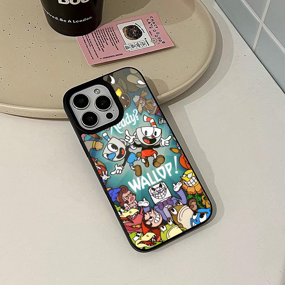 

Cute Game Cuphead Phone Case for Iphone 17 16 15 14 Air 13 12 11 Pro Max Mini Plus Fundas Shell PC+TPU Cover iPhone 16 Plus