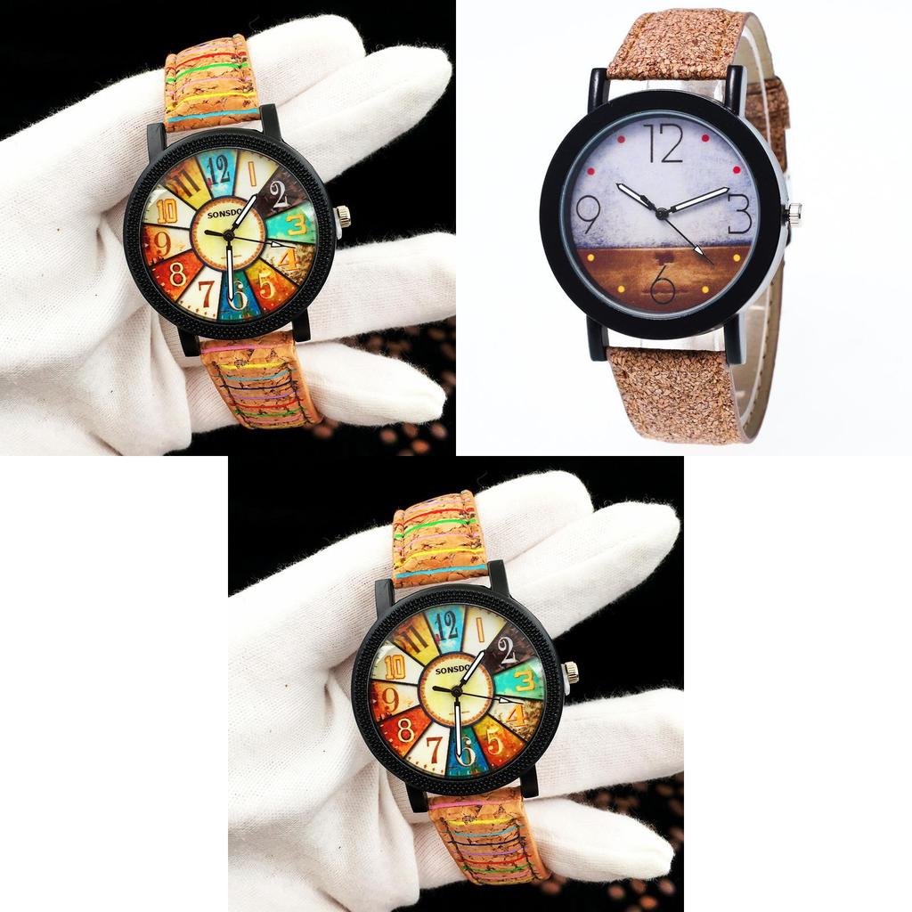 Damenuhr Vintage Herrenuhr Armbanduhr Edelstahl Leder Armband Quarz Trend Analog