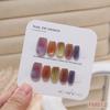10 Pcs Fashion Multicolor Cat Eye Nail Stickers Detachable Clear Press On Nails Spring Chic Manicure Patches