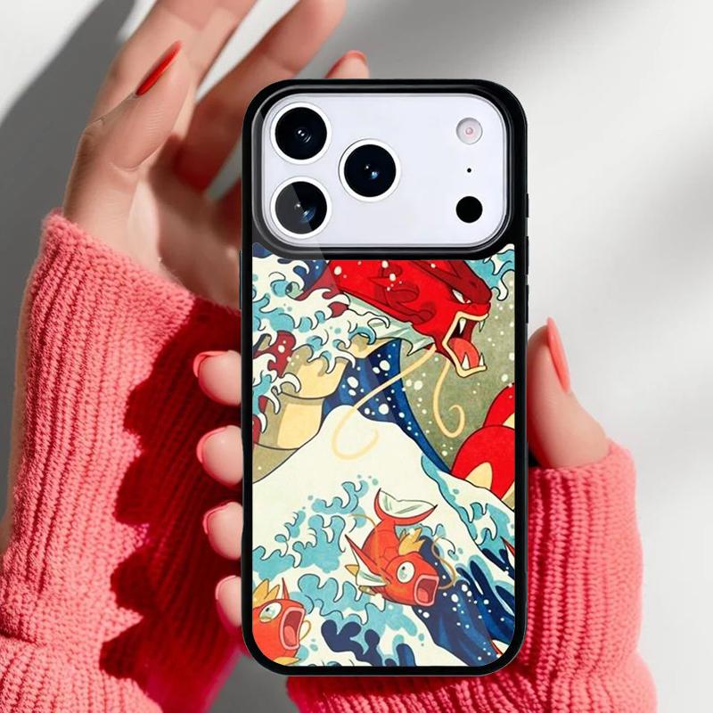 Cartoon Cute Stylish Waves Phone Case for iPhone 17 16 15 14 13 Pro Max Back Cover for 12 11 Pro Coque