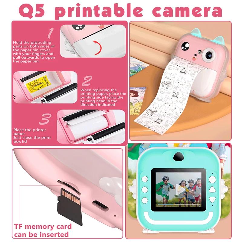 Digital Children Camera 1080P HD For Photography Instant Print Photo Kids Camera Mini Thermal Printer Video Christmas Toy Gifts
