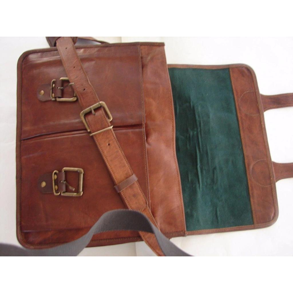 Men's Genuine Vintage Leather Laptop Messenger Computer Briefcase Bag