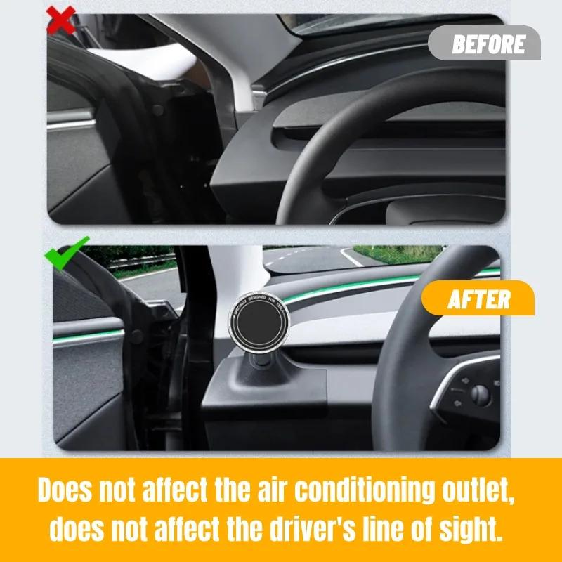 Car Phone Holder for Tesla Model 3 Highland 2025 2025 360° Rotating Magnetic Car GPS Navigation Phone Holder Supports MagSafe