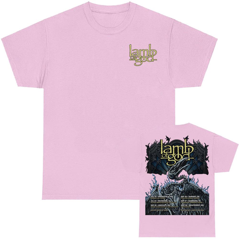 Lamb of God Tour 2025 New T-shirt Mental Band Graphic Printing Tshirts Short Sleeve Cotton Male T Shirt Hip Hop Streetwear Men