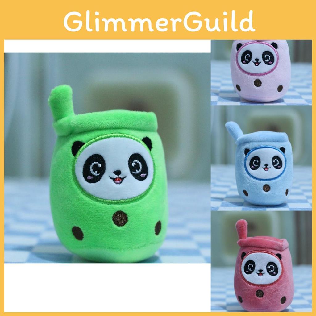 Charming Cartoon Panda Cup Plush Doll Keyring With Premium Pp Cotton Filling