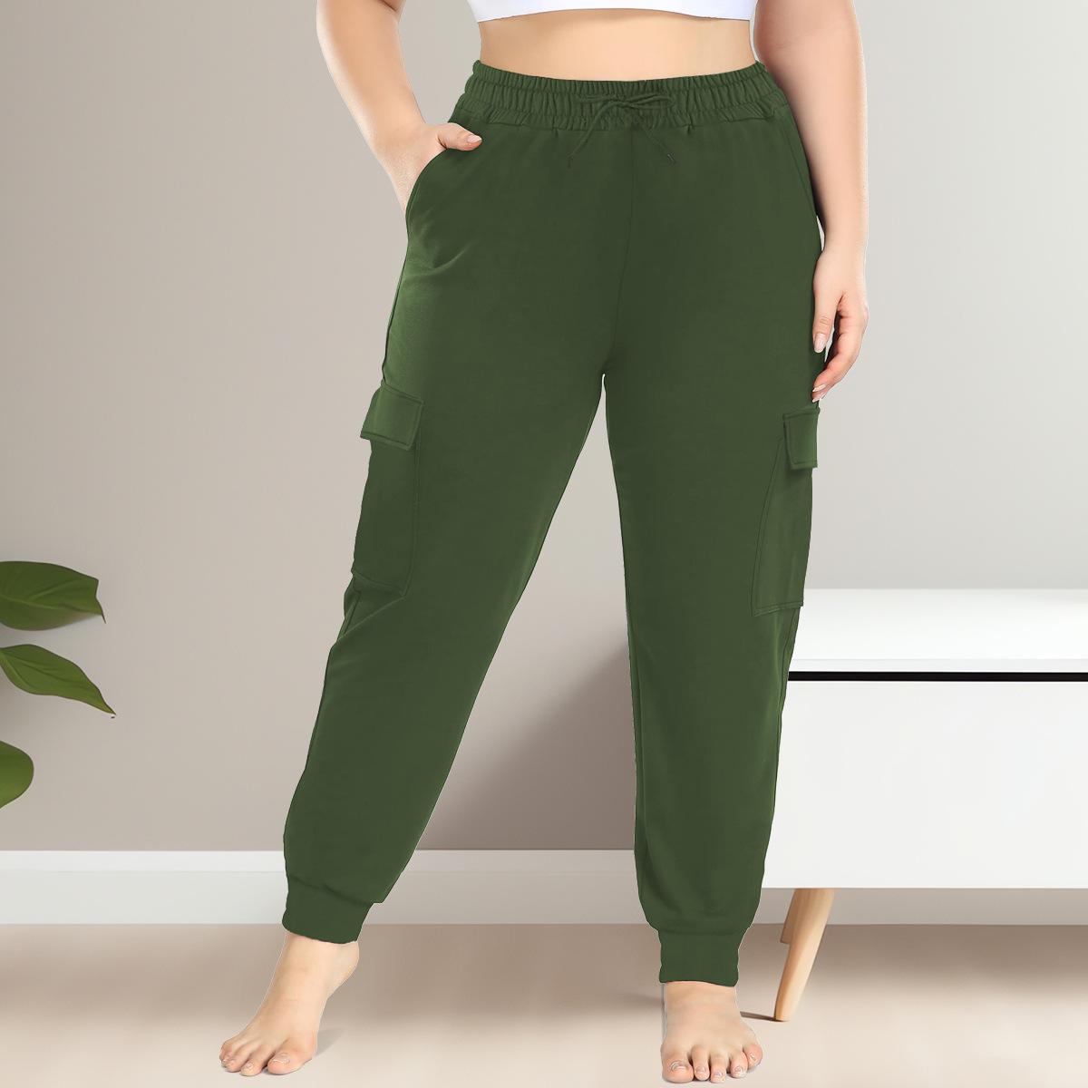 

1XL-5XL Очень большой размер Спортивные брюки Длинные брюки для женщин с манжетами на щиколотках Повседневные брюки свободного кроя в стиле рабочей одежды для бега с карманами. 5XL