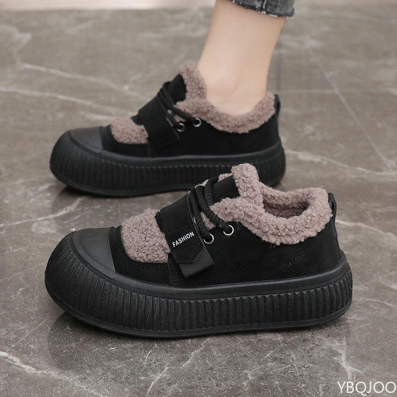 New autumn winter women's shoes warm simple solid color casual thick sole height increasing comfortable versatile women's shoes