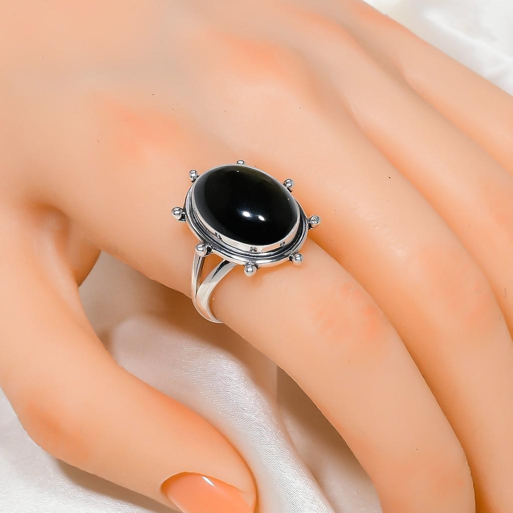 Golden Sheen Obsidian - Mexico 925 Sterling Silver Ring V4432, Brown Ring, Oval Ring, Valentin's Day Gift, Gift For Her, Birthday Gift, Handmade Jewel