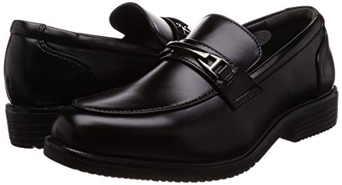 Waterproof, wide 4E width, lightweight loafers for men, U-tip, black, size KL583, size 25cm