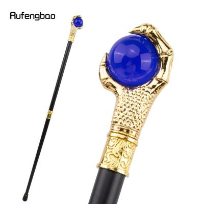 Drakenklauw Grijp Blauwe Glazen Bol Gouden Wandelstok Mode Decoratieve Wandelstok Cosplay Stafknop Pastoraal 93cm