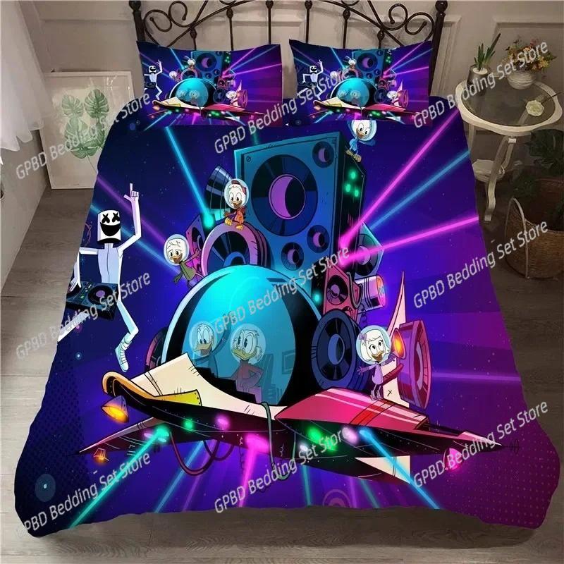 DJ Lovers Marshmello Hip Pop Music EDM Mosaic Bedding Set Single Twin Double Queen King Cal King Size Bed Linen Set