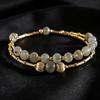 Crystal Moonstone Double-Layer Gold-Plated Bracelet - Elegant Fresh Style, Perfect for Best Friends