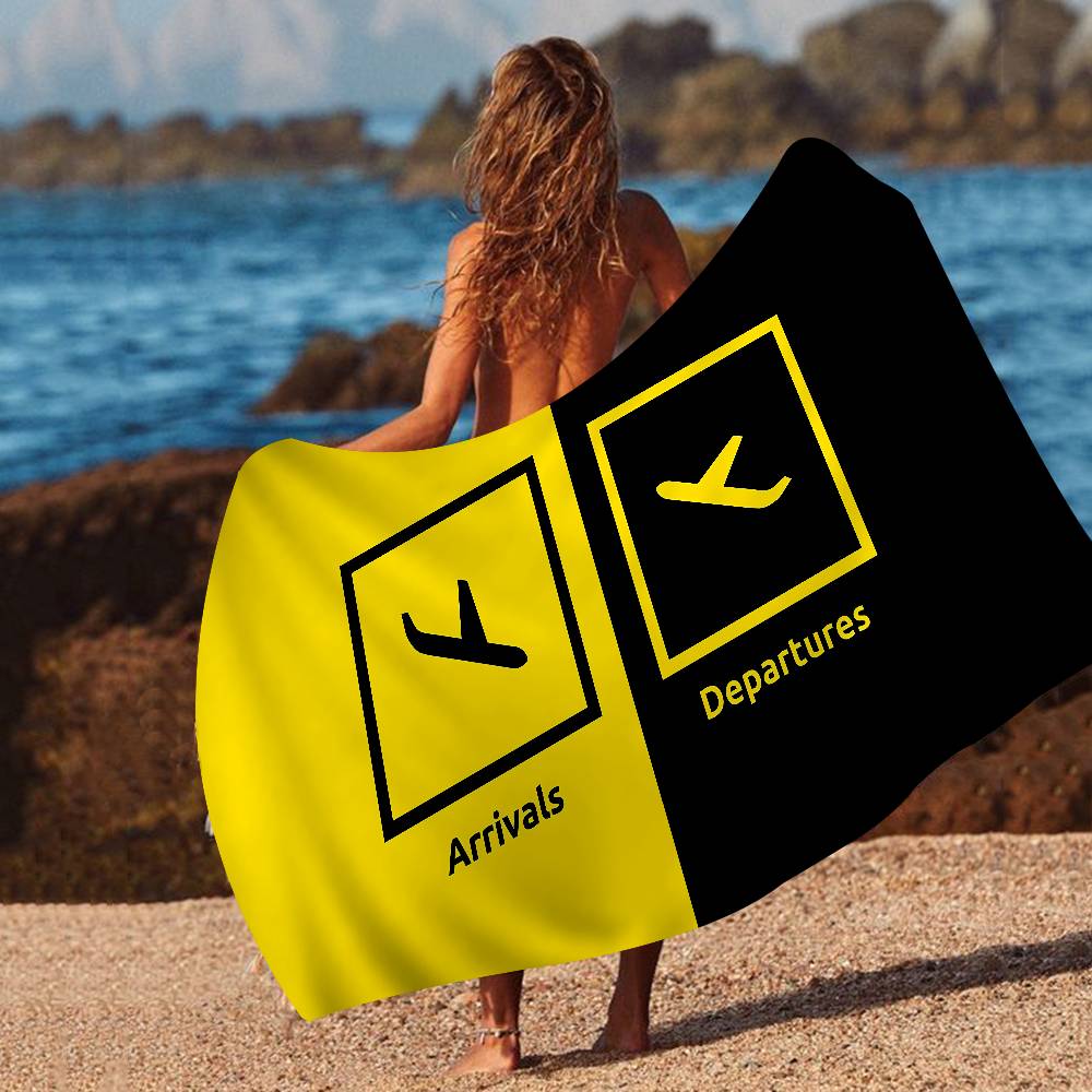 Arrivals And Departures Big Microfiber Beach Towels Quick Dry Towel Sand Beach Towels Pool Towel for Travel Swim Pool Yoga
