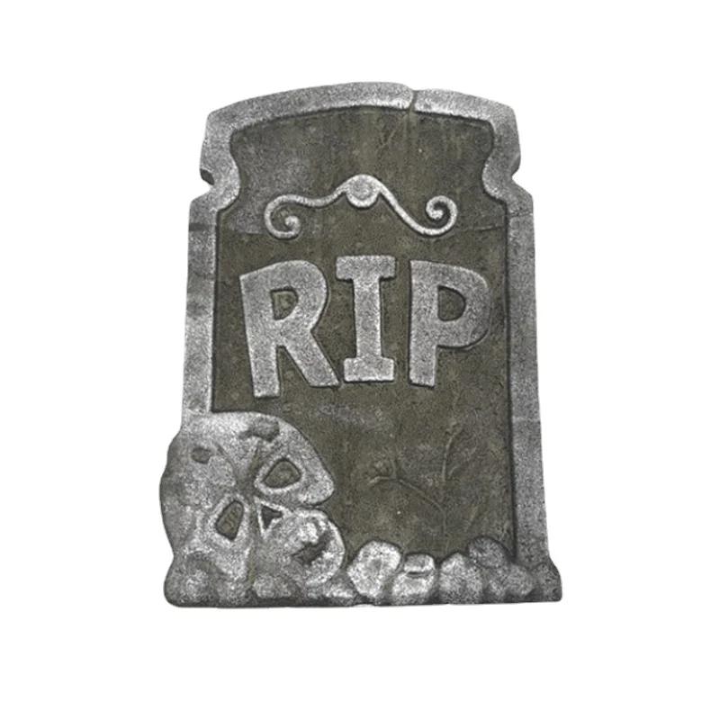4 piezas Halloween Espuma RIP Cementerio Lápida Decoración Esqueleto Tumba Casa Embrujada Fiesta Broma Atrezo Jardín Exterior Decoraciones del Hogar