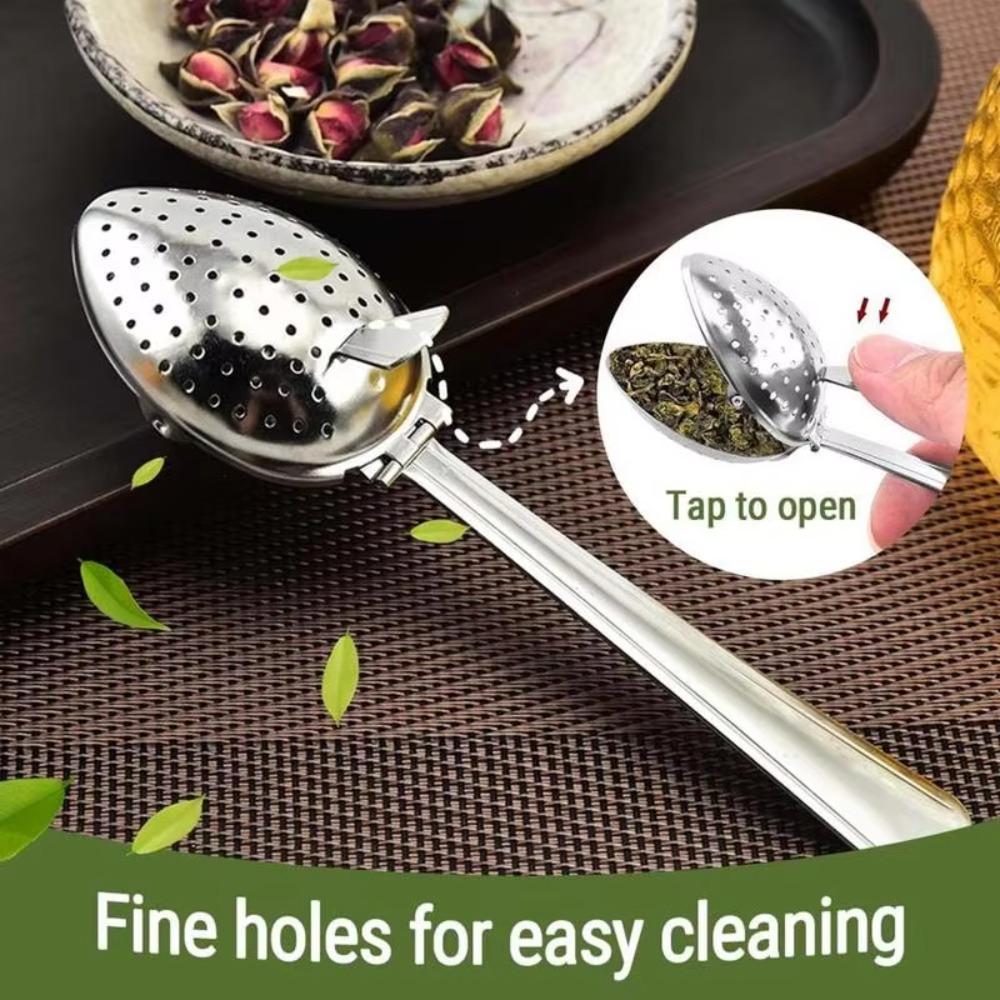 2 Piece Stainless Steel Tea Strainer Spoon Long Handle Tea Infuser Sieve Tea Filter Spoon Spices
