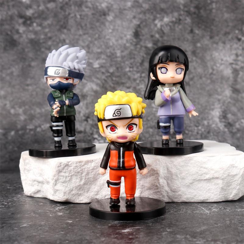 12Pcs/Set Naruto Q Verison Figure Toys Cute Anime Mini Sasuke Kakashi Itachi Gaara Jiraiya Kawaii PVC Action Figurine Model Doll