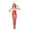 Women Red Feather Sexy Lingerie Role Play Bodysuit Costume Set