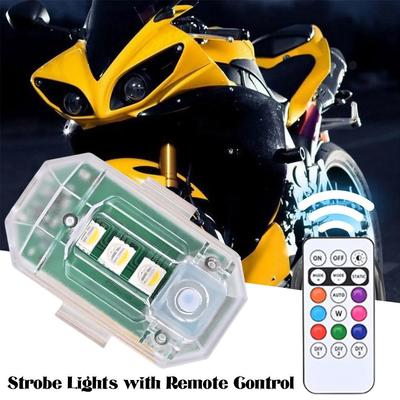 8 Colors Vehicle Decorative Lights Motorcycle/Car LED Light Remote Ver Lights Car Control DIY Modification Atmosphere Decor G9K3