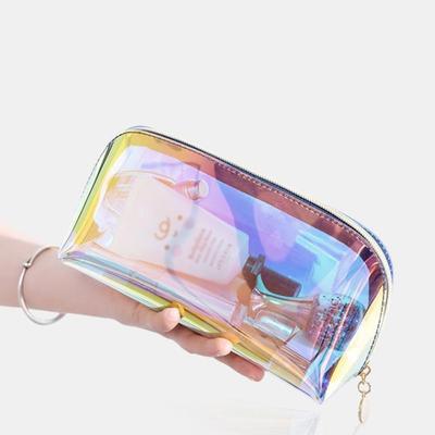 Makeup Bag Iridescent Cosmetic Bag with Zipper Waterproof Travel Makeup Organizer Glitter Makeup Bag for Home Office Travel Busi