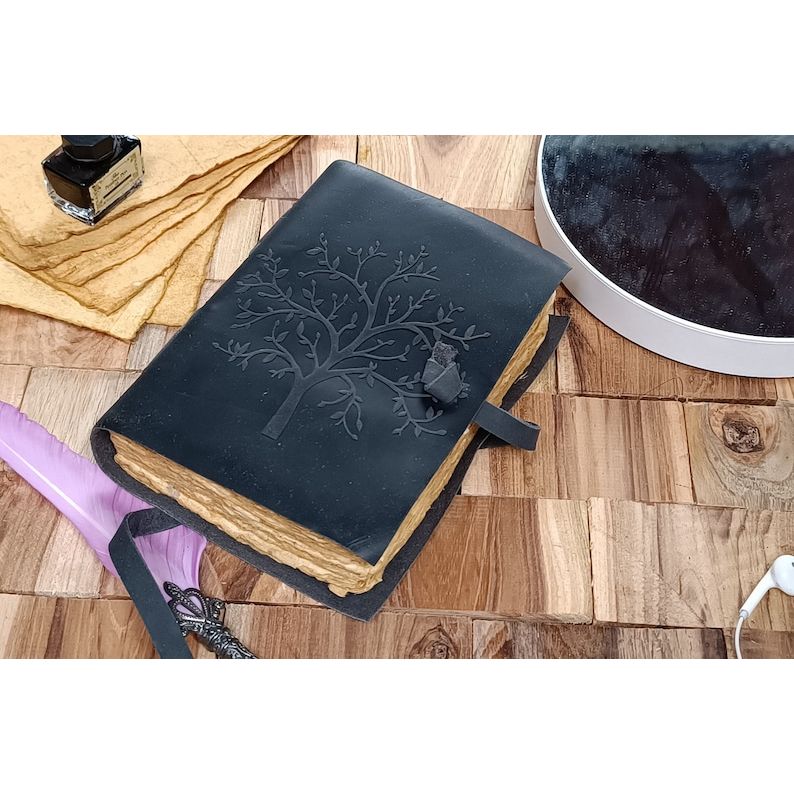 Tree of Life Leather Journal: Handmade Grimoire Book of Shadows - Vintage Style